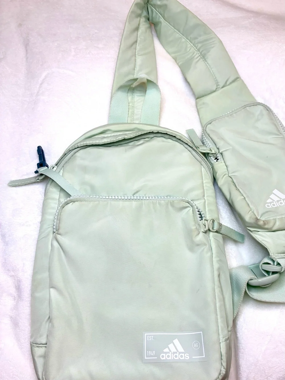 adidas Women's Essentials 2 Sling Crossbody Bag in Mint Green - Picture 2 of 2